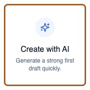 The Create with AI option in the activity creation dialog.