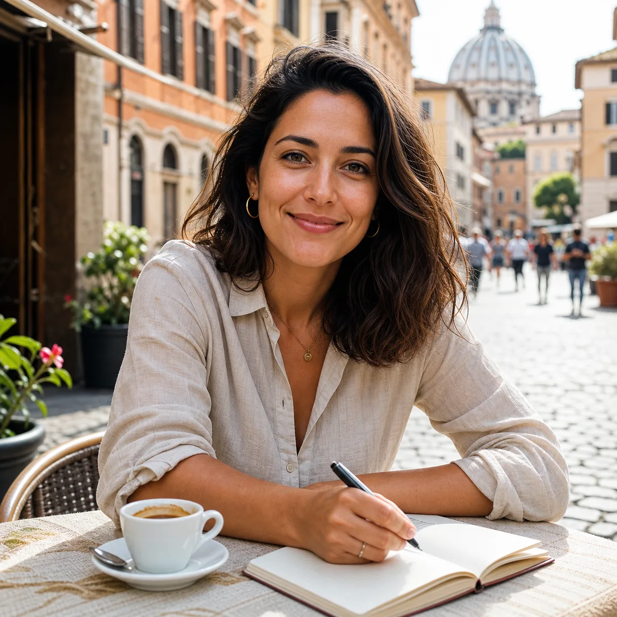 Friendly Italian AI conversation practice avatar