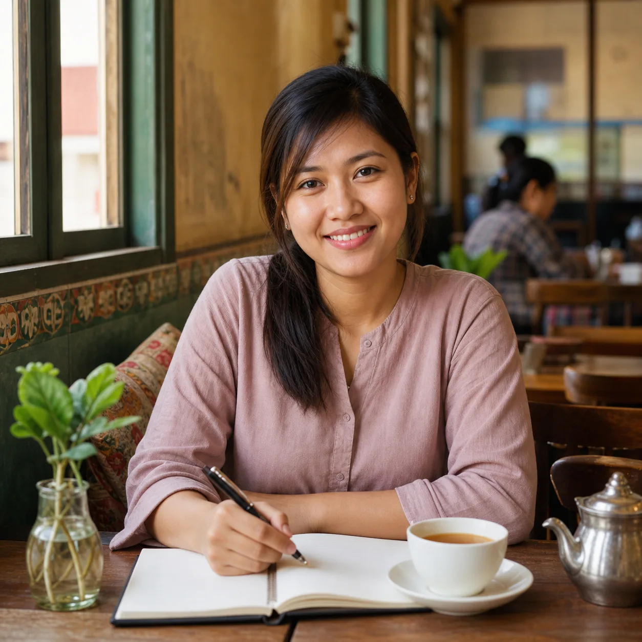 Friendly Burmese AI conversation practice avatar