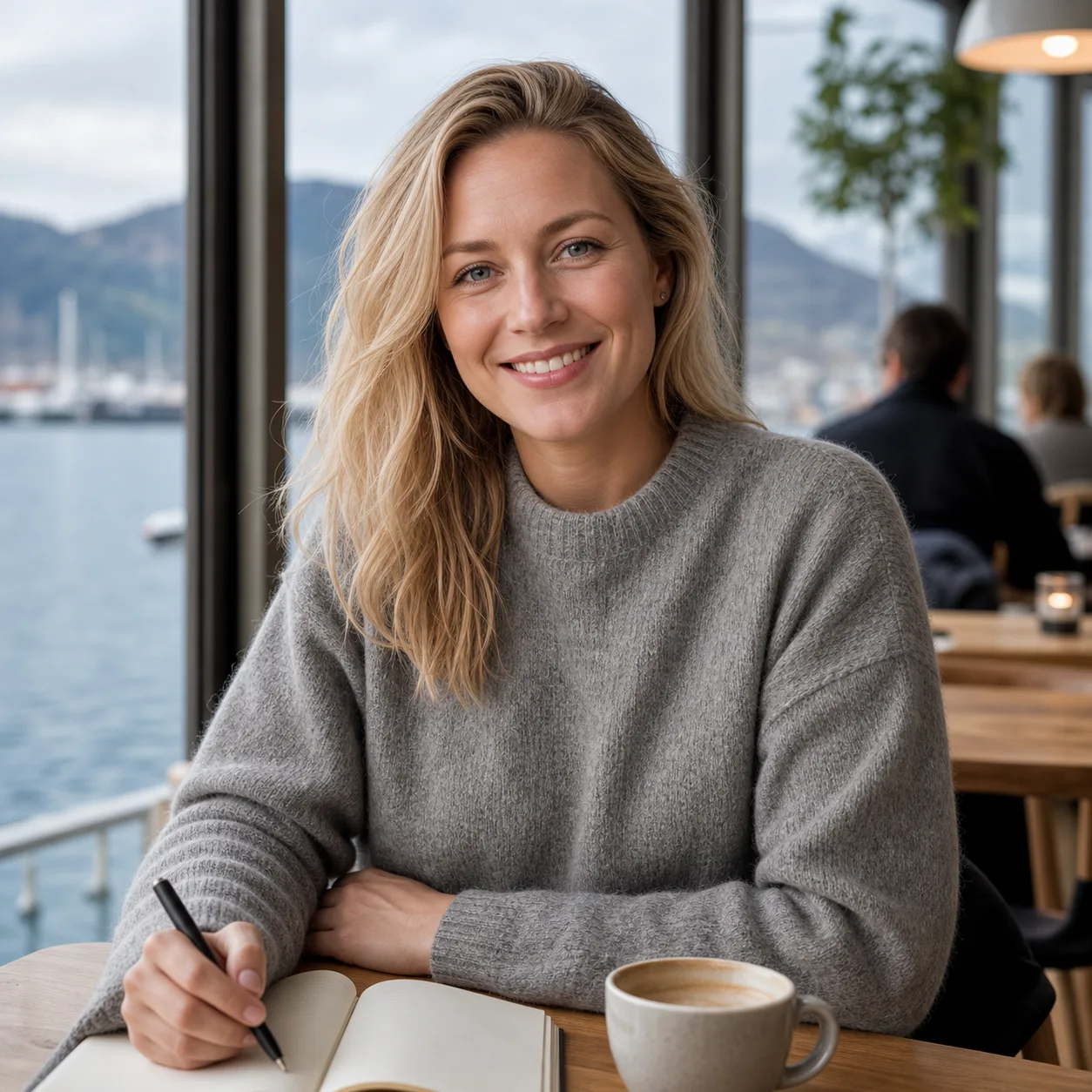 Friendly Norwegian AI conversation practice avatar